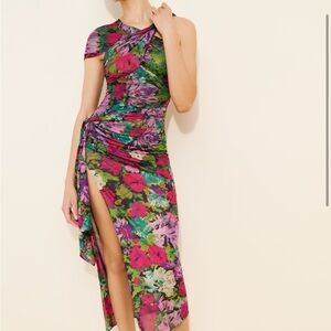 Ronny Kobo Collection Vibrant Floral Asymmetrical Dress